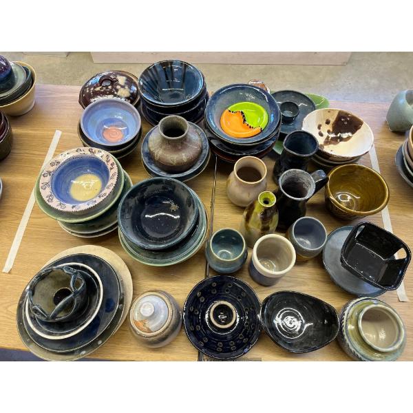 bowls, ceramic vases, and cups
