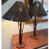 Image 2 : Metal Western Lamps Copper Shades 32T - Looks like wood - but is steel. 