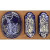 Image 1 : Blue Ceramic/Porcelain Decorative Tiles & Dish Matching Set (Some Chipping on Tiles) 