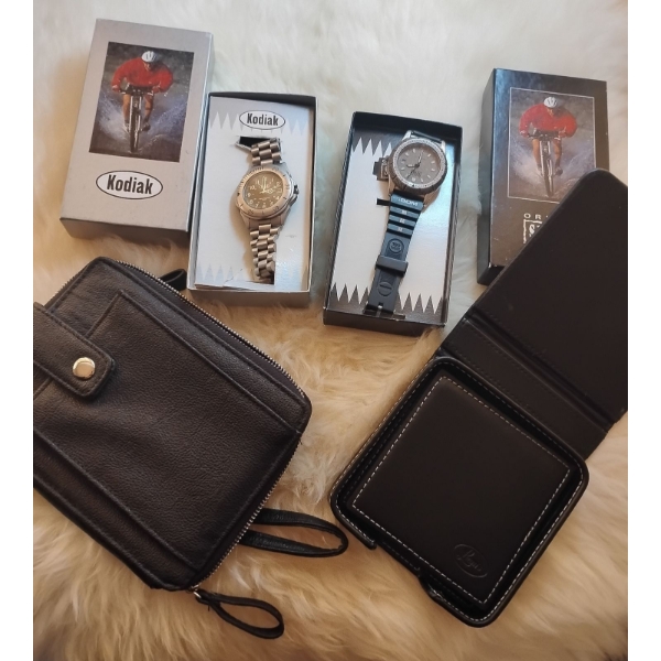 Mens Sport Watches w/ Leather Coaster Set & Travelers Pouch