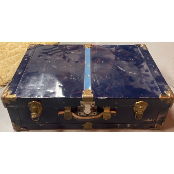 Vintage Steamer Trunk 27W w/ Fireman's Formal Accessories