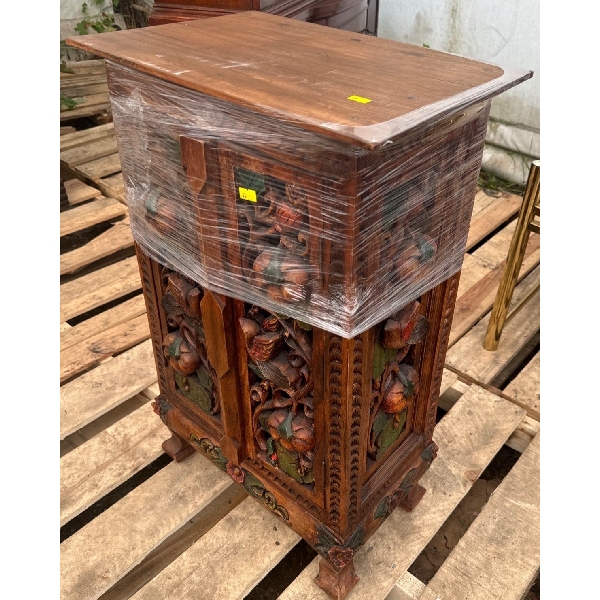 Beautiful Wooden Carving Drawer, Doors Open  - 19W, 13D, 32T