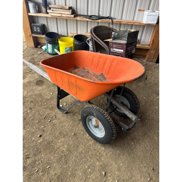  two wheeled wheelbarrow ready foe all your yard projects