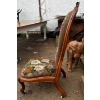 Image 2 : Wooden Chair with Crochet-Like Pattern - Some Light Ripping - 22W, 24D, 44T