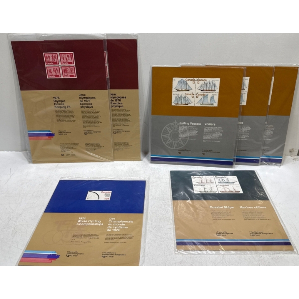 1974, 75, 77 Canadian Collections; Coastal Ships, Sailing Vessels, Olympic Games, World Cycling