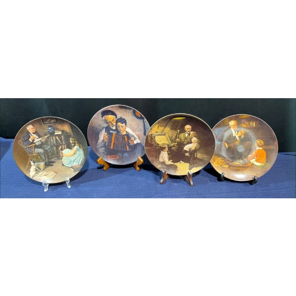 Set of Four Norman Rockwell Collector Plates