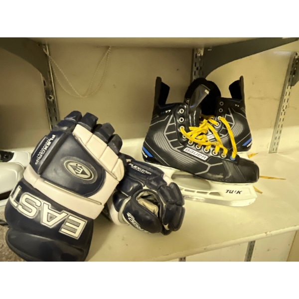 Easton Hockey Gloves And Bauer 10R Skates