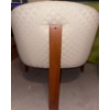 Image 3 : Mid Century Teak w/ Ivory Upholstered Accent Chairs 31T