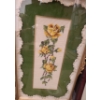 Image 2 : Needlepoint Art: Yellow Roses: 14.5 X 24, Three Cutout Matting Roses: 22 X 11, Two X Oval 9 X 7 