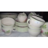 Image 3 : Dinnerware Set w/ Pink Roses Includes: Plates, Teacups, Saucers and More!