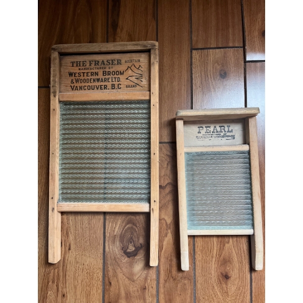 -two wash boards, one by the Fraser manufacturing and the other by Pearl, both an amazing condition 