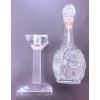 Image 7 : Crystal Lot with Candle Holders, Decanter, and Etched Divided Platter
