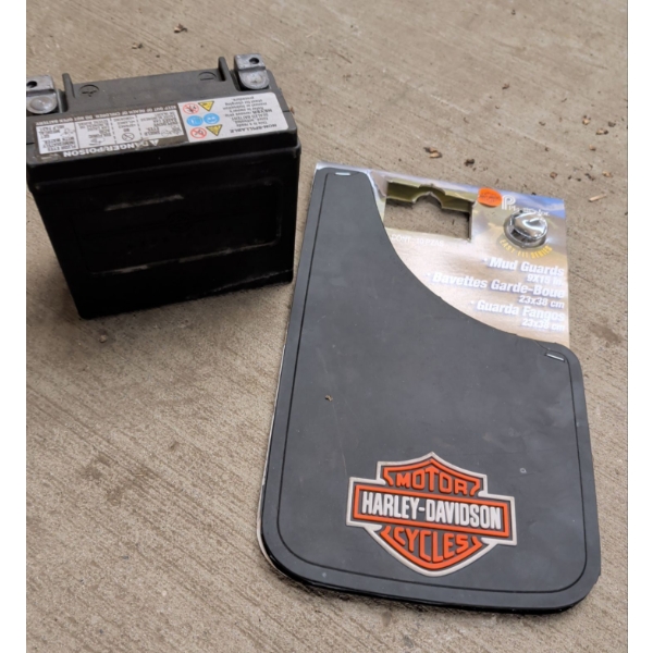 NEW Harley D's Heavy Duty Mud Flaps w/ Hog/Bike Battery