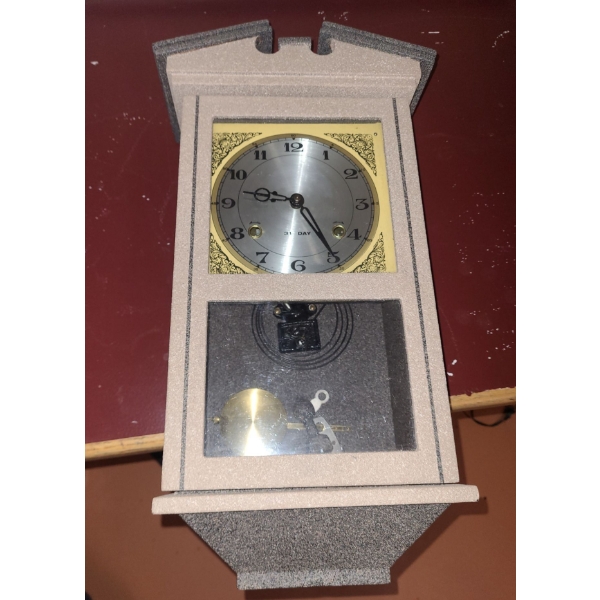 Stucco Look 31 Day Wall Clock 21 T, 9 L, 5 W