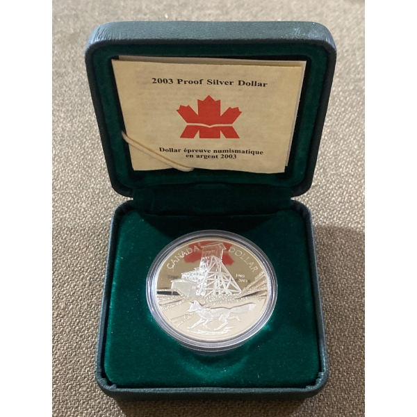 2003 Canada Proof Silver Dollar in Original Case with Certificate