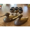 Image 3 : Collection Of Brass Items Including brass Ducks & 6 Small Brass Cups & Horse Key Holder 