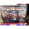Image 3 : American muscle Budweiser T-bird, with mini poster of Harley Davidson 
