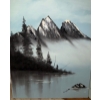 Image 2 : Edmonton's Own Artist Doreen w/ Her Oil On Canvas Mountain Scape Art 18x22