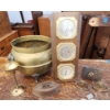 Image 1 : Vintage Items Including Brass Cauldron, Barometer, and More