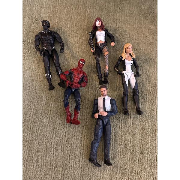 Marvel Black Panther, Marvel Spider Man, Marvel Typhoid Mary Monster, Marvel Tony Stark, Mockingbird
