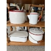 Image 3 : Vintage Kanawha porcelain enamelware double boiler pot set from the 1950 roasters coffee pot & MORE