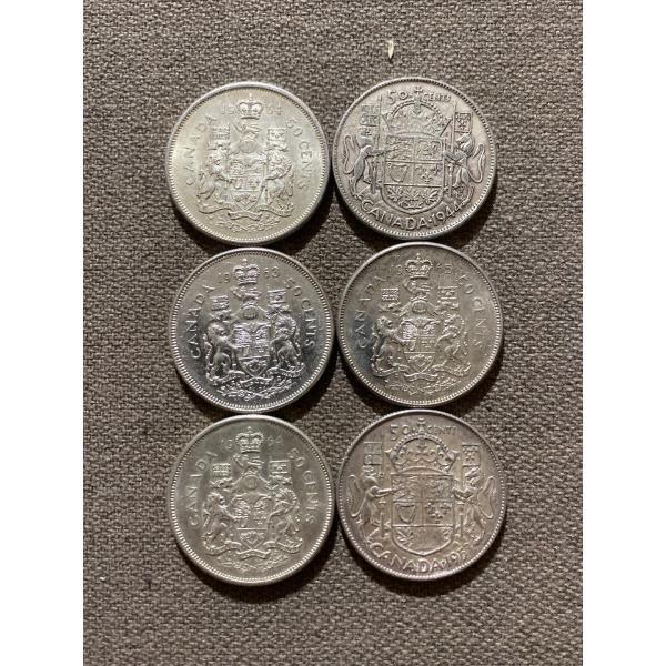 Canadian 50-cent Pieces 11.66 g Silver (.800)