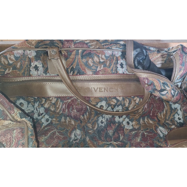 - Givenchy Luggage w/ Tapestry Print- Suitcase: 26 W, 8 D, 18 T and Weekender Bag