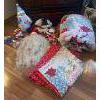 Image 1 : Christmas Queen Size Quilt w/ Matching Shams & Assorted Holiday Decor