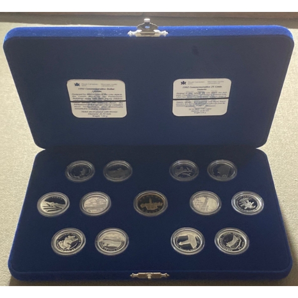 1992 Confederation of Canada 13-Coin Proof Set 92.5% Silver 2.136 Troy Ounces 