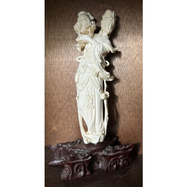 Ivory Figure Of Female Immortal Or Maiden 10T