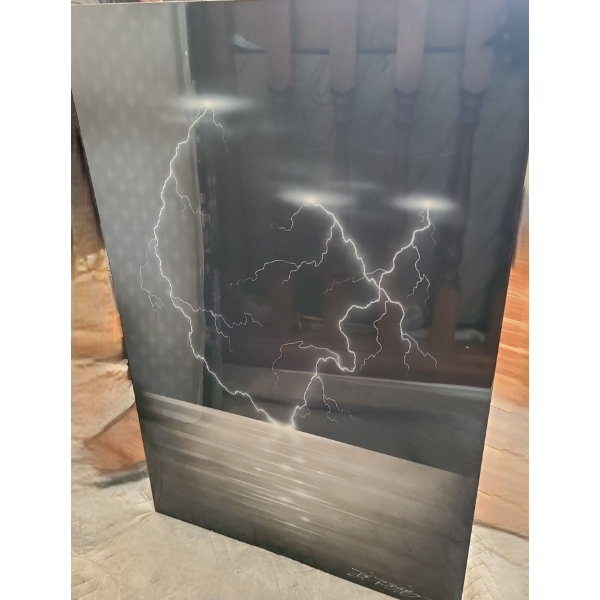 Lightning Black by Chris De Rubeis Abstract Sensualism Mixed Media on Metal 24 w 36 h