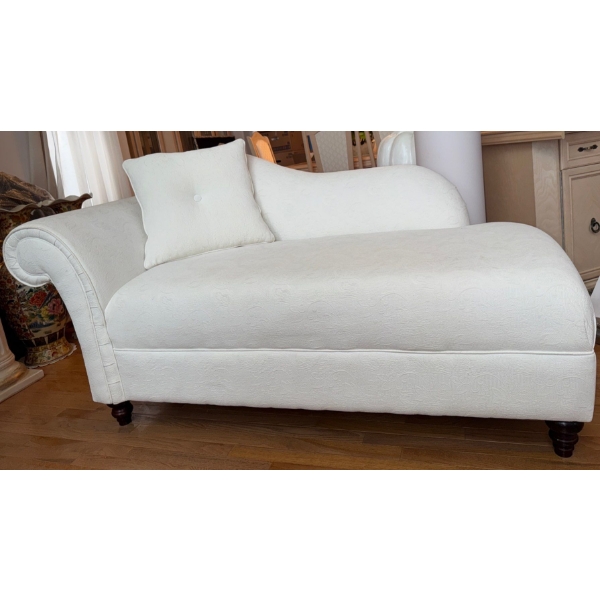 Elegant & Luxurious Left Facing Upholstered Chaise Lounger w/ Pillow 65x34x38 