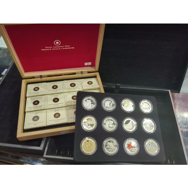 2013 Royal Canadian Mint 12 Proof Silver 99.99% 15.87g Coin Set