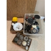 Image 1 : Collection of vintage jars with lids/mason jars vintage kettles, Tim Hortons, coffee pots, Tupperwar