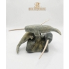 Image 1 : Carved Soapstone Sculpture of Two Narwhals