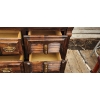 Image 12 : Vintage Dark Wood Bedroom Dresser Set with Intricate Carvings and Brass Hardware ( See Description)