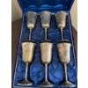 Image 1 : Vintage silver plated goblets 6 early 1900s in a beautiful purple velvet case