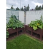 Weather Vane and Two Brown Wooden Outdoor Planter Boxes 52 w, 27 d, 27 h & 54 w, 28, d, 27 h