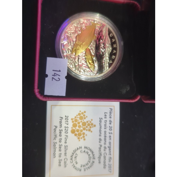 RCM 2017 From Sea to Sea to Sea Pacific Salmon Fine Silver 99.99 Coin 31.39g