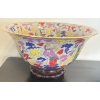 Image 4 : Chinese Famille Rose (Rose Medallion) Porcelain Punch Bowl 16"Diameter 
