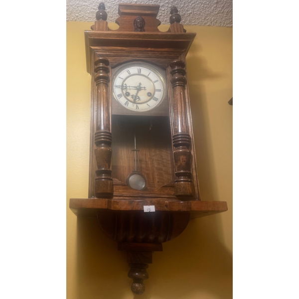 Victorian Walnut Vienna Wall Clock 28T Rare Antique 