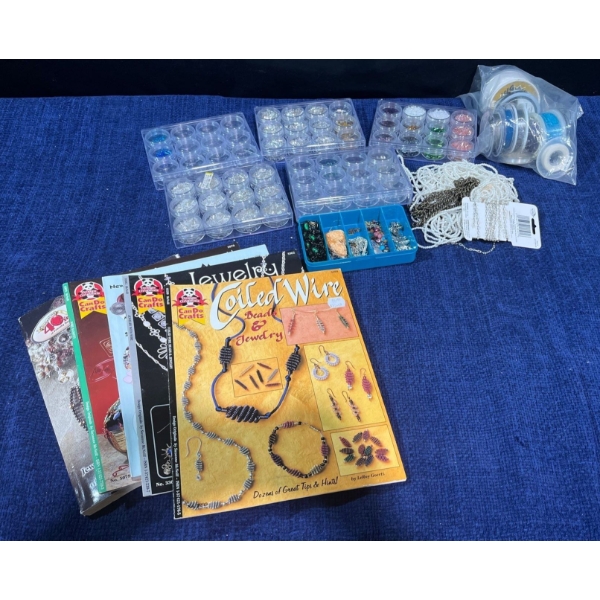 Collection of Beads/Books for Jewelry Making