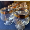 Image 2 : Lovely Barware Glass Set W/ Gold Tone Trim  All Sizes!