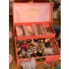 Image 3 : Vintage Costume Jewelry Lot with Pink Jewelry Box and Various Accessories