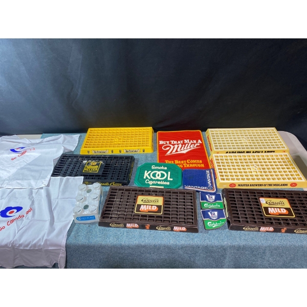 Rough Draft: Beer Spill Mats, Miller, Carlsberg, Cool Cigarettes 