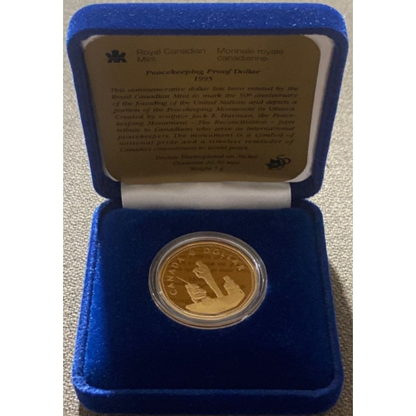 1995 Royal Canadian Mint "Peacekeeping" Proof Dollar