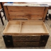 Image 4 : Wood and Metal Bound Trunk With Curved Top, 20 in x 34 in x 17 in