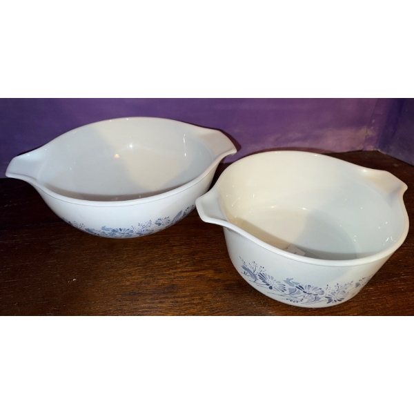 Pyrex Cinderella Mixing Bowls w/ Homestead Pattern -Casserole Dishes(No Lids)