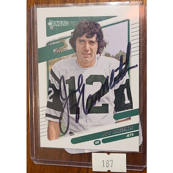 Joe Namath Authentic Jets Quarterback Autographed Card