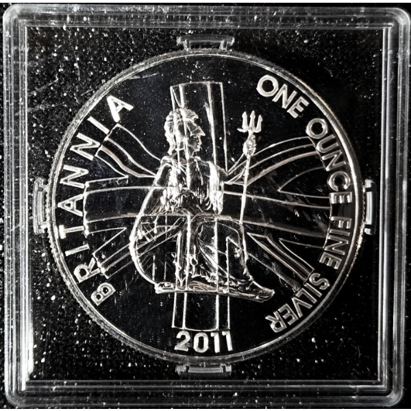 2011 Silver 1oz Britannia Royal Mint £2 Two Pounds - 95.8% Britannia Fine Silver Standard Coin - #2